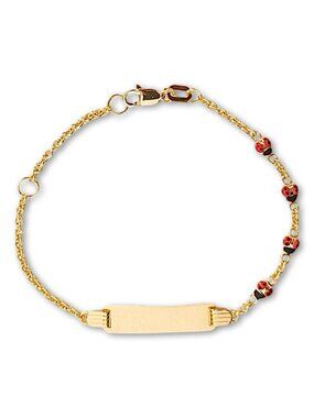 14K Gold Baby ID LadybuBracelet | Engravable Bracelet for KidsBy Tehrani Jewelry